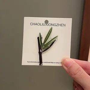 Electroplate Bamboo Shape Alloy Lapel Pins for Backpack Clothes