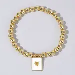 Personality Brass Round Bead Beaded Stretch Bracelets