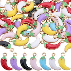 100Pcs Rack Plating Alloy Enamel Pendants