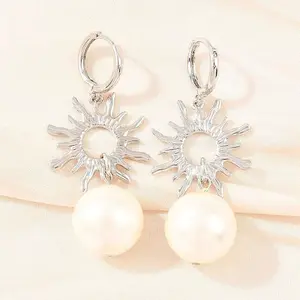 Sun Brass Hoop Earrings