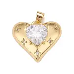 Brass Micro Pave Cubic Zirconia Pendants