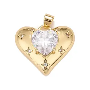 Brass Micro Pave Cubic Zirconia Pendants