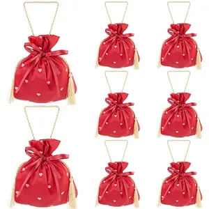 Heart Printed Cloth Drawstring Storage Bags