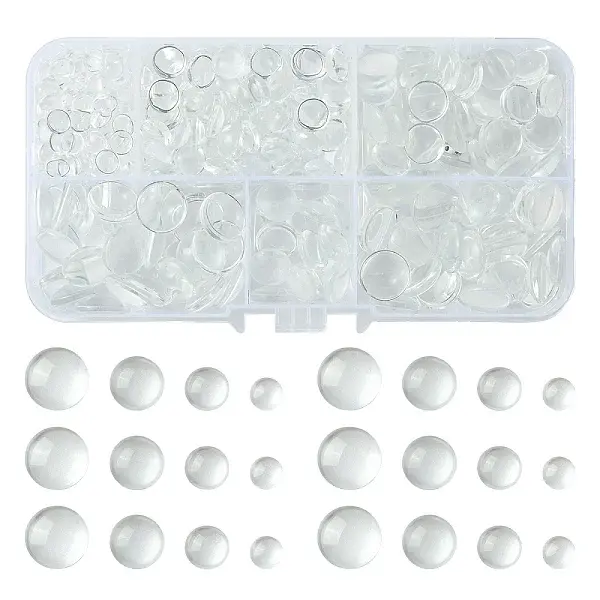 400Pcs Transparent Glass Cabochons