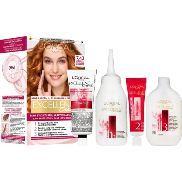 L’Oréal Paris Excellence Creme farba na vlasy odtieň 7.43 Blonde Copper 1 ks