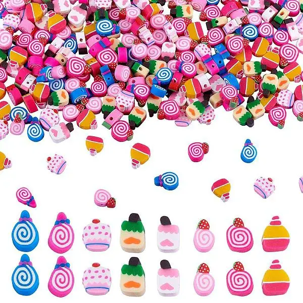 320Pcs 8 Styles Handmade Polymer Clay Beads