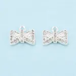 Brass Micro Pave Clear Cubic Zirconia Charms