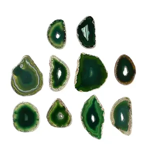Natural Agate Nuggets Slice Links Connector Charms