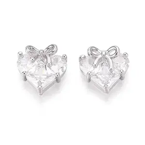 Brass Micro Pave Cubic Zirconia Pendants