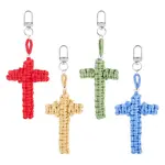 4Pcs Cross Cotton Threads Pendants Decorations