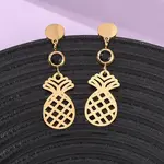 304 Stainless Steel Pineapple Dangle Stud Earrings