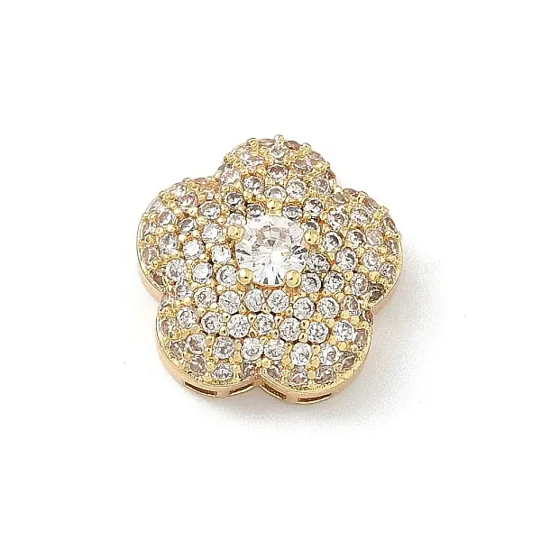 Brass Micro Pave Clear Cubic Zirconia Magnetic Clasps