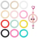 12Pcs 12 Colors Ring Silicone Beads