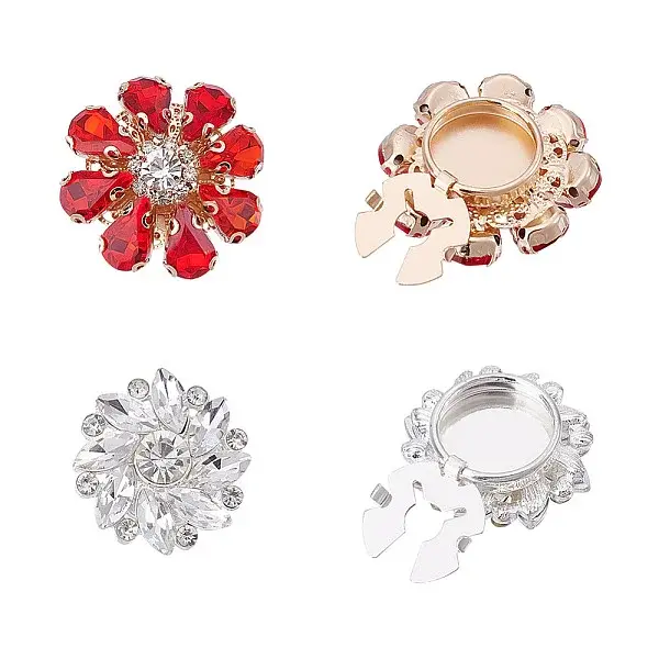 4Pcs 2 Styles Alloy Buttons