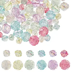 96Pcs 2 Style Transparent Acrylic Beads