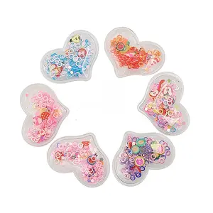 60Pcs 6 Colors Quicksand Sequin Plastic Cabochons