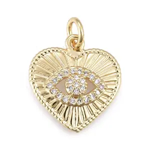 Brass Micro Pave Cubic Zirconia Pendants