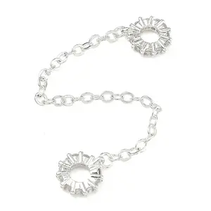 Brass Micro Pave Clear Cubic Zirconia European Beads