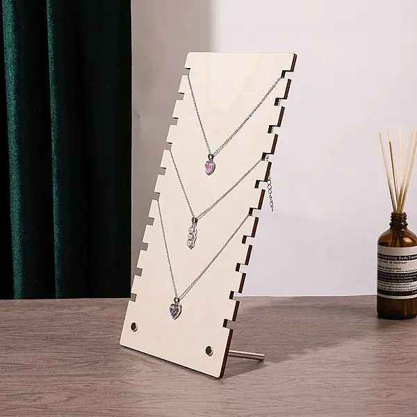 10-Slot L-Shape MDF & Iron Pendant Necklace Jewely Display Stands