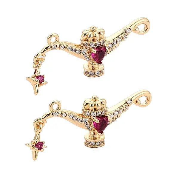 Brass Micro Pave Cubic Zirconia Pendants