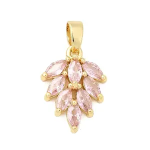 Brass Micro Pave Cubic Zirconia Pendants