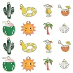 40Pcs 8 Styles Alloy Enamel Pendants