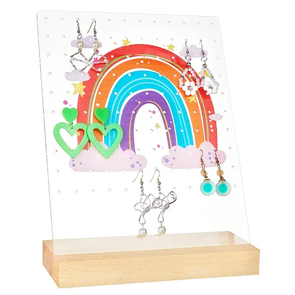 Transparent Acrylic Slant Back Earring Display Stands