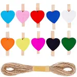 80Pcs 10 Colors Wooden Clips Tacks