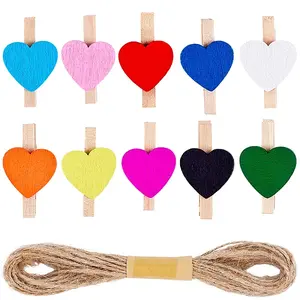 80Pcs 10 Colors Wooden Clips Tacks