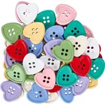 45Pcs 9 Colors 4-Hole Plastic Buttons