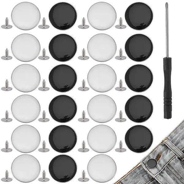 40Sets 2 Colors Alloy Enamel Buttons