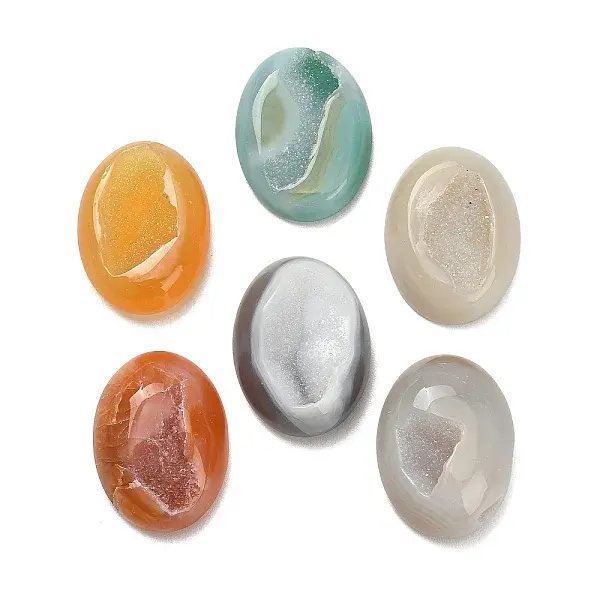 Oval Natural Druzy Geode Agate Ornament