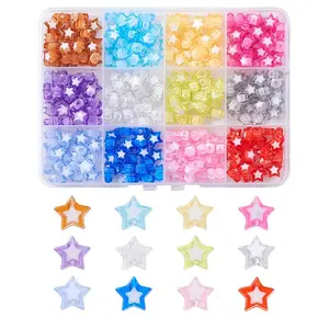 300Pcs 12 Colors Transparent Acrylic Beads