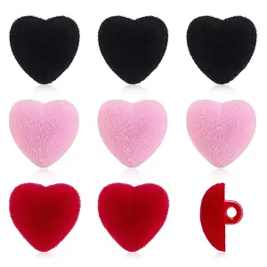 36Pcs 3 Colors 1-Hole Resin Flocking Shank Buttons