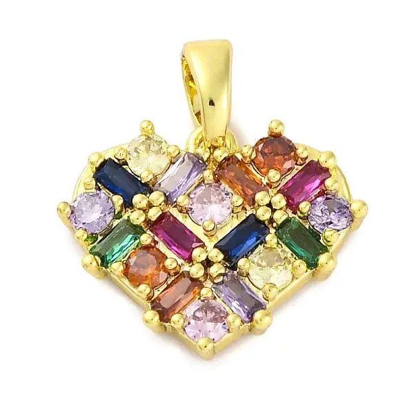 Brass Micro Pave Cubic Zirconia Pendants