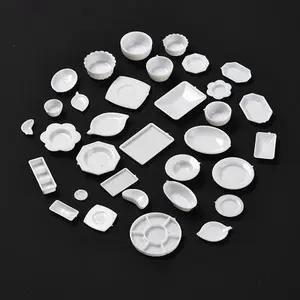 33Pcs DIY Plastic Miniature Tableware Plate Dishes Set