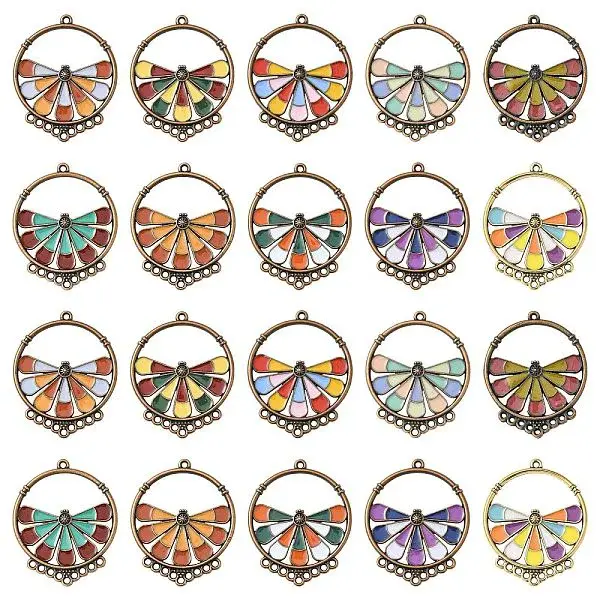 20Pcs 10 Colors Alloy Enamel Chandelier Component Links