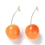 Lifelike Cherry Resin Dangle Stud Earrings