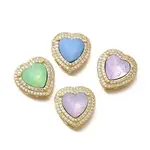 Heart Brass Glass Beads