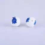 Printed Round with Animal Pattern Silicone Focal Beads