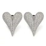 Rack Plating Heart Brass Micro Pave Cubic Zirconia Stud Earrings