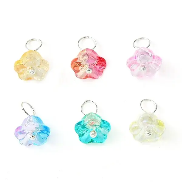 Glass Flower Charms