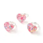 3D Resin Heart with Star Adjustable Ring