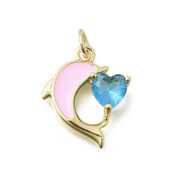 Brass Micro Pave Cubic Zirconia Pendants