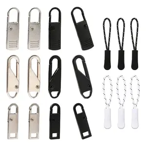 6Pcs Plastic Zipper Puller and 12Pcs Alloy Replacement pull-tab Accessories