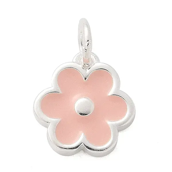 925 Sterling Silver Enamel Flower Charms