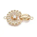 Brass Micro Pave Clear Cubic Zirconia Fold Over Clasps
