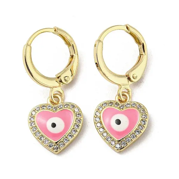 Golden Brass Dangle Leverback Earrings