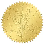 Plastic Self Adhesive Gold Foil Embossed Stickers