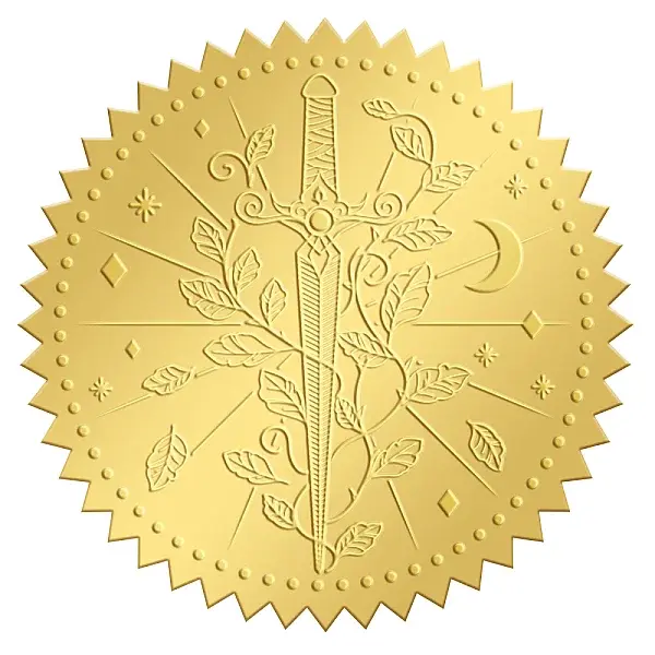 Plastic Self Adhesive Gold Foil Embossed Stickers